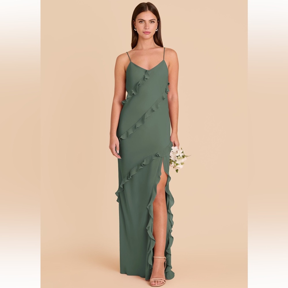 Birdy Grey Asymmetrical Ruffle Dress - Eucalyptus